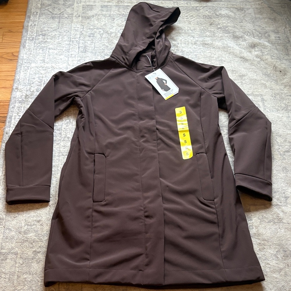 Mondetta Women's Brown Hooded Trench Coat